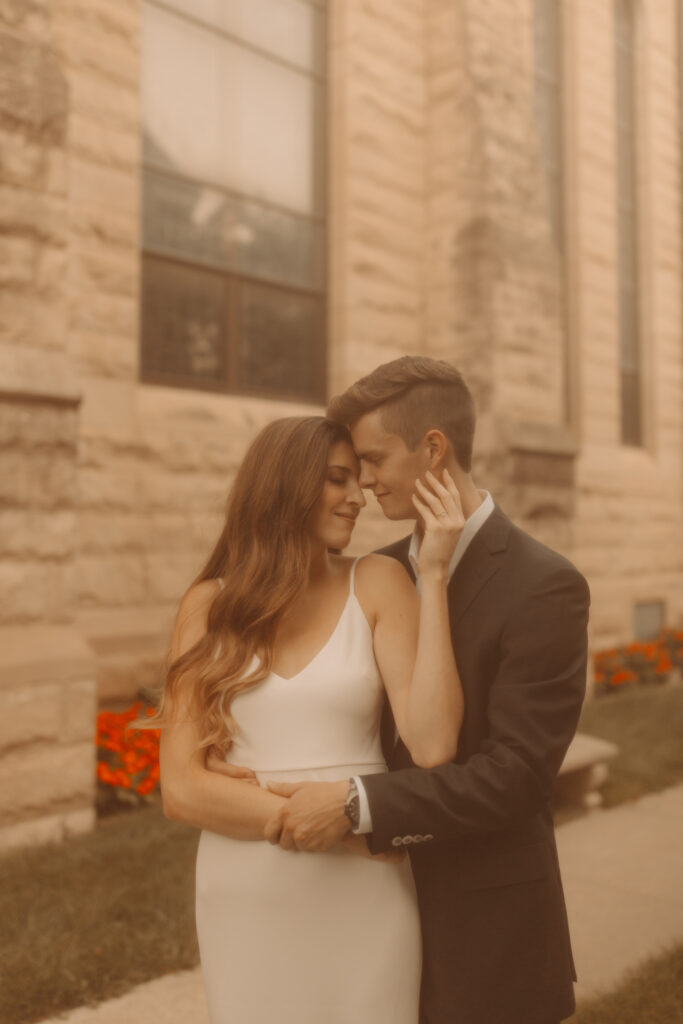 vintage inspired engagement photos at a castle