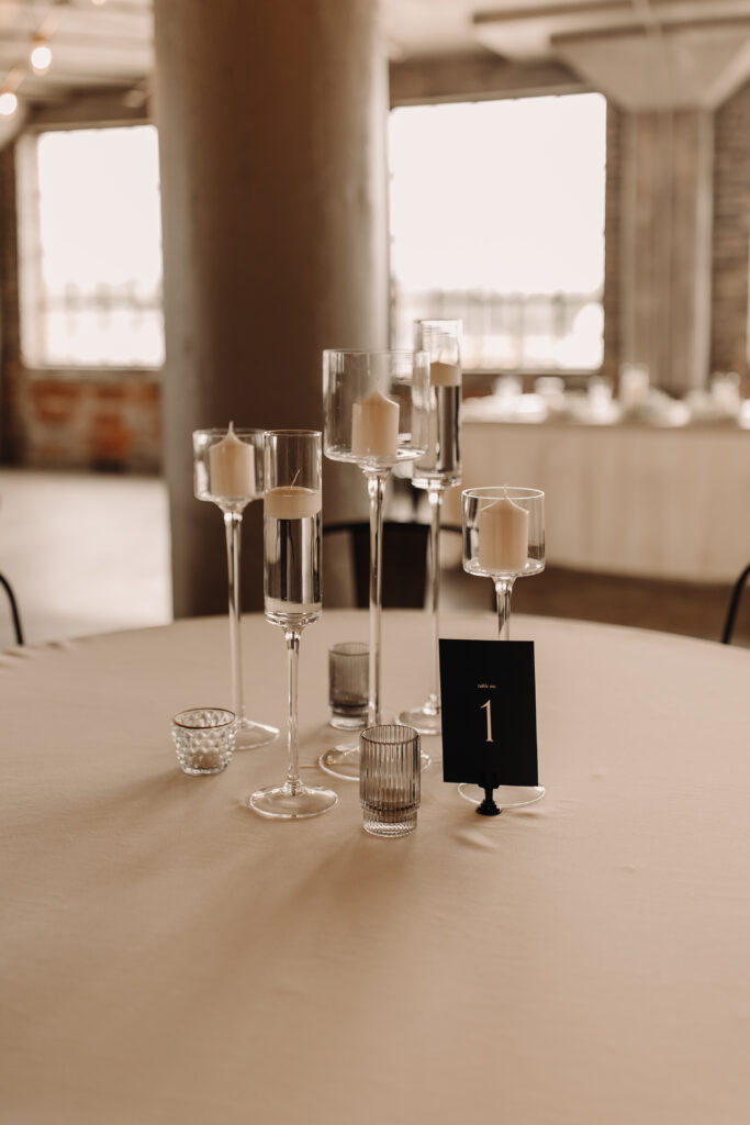 Classic black and white wedding table numbers