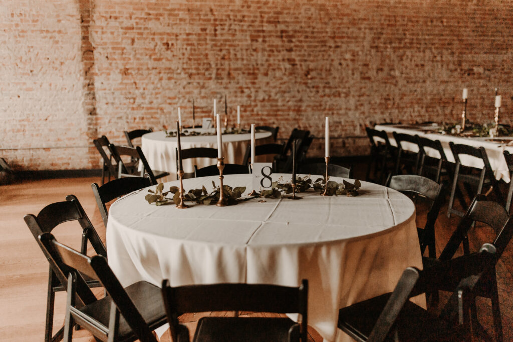 minimal and modern table decor for iowa wedding